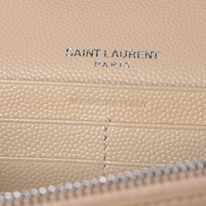 Saint Laurent Grain De Poudre Matelasse Chevron Monogram Chain Wallet Nude Powder 7 of 11