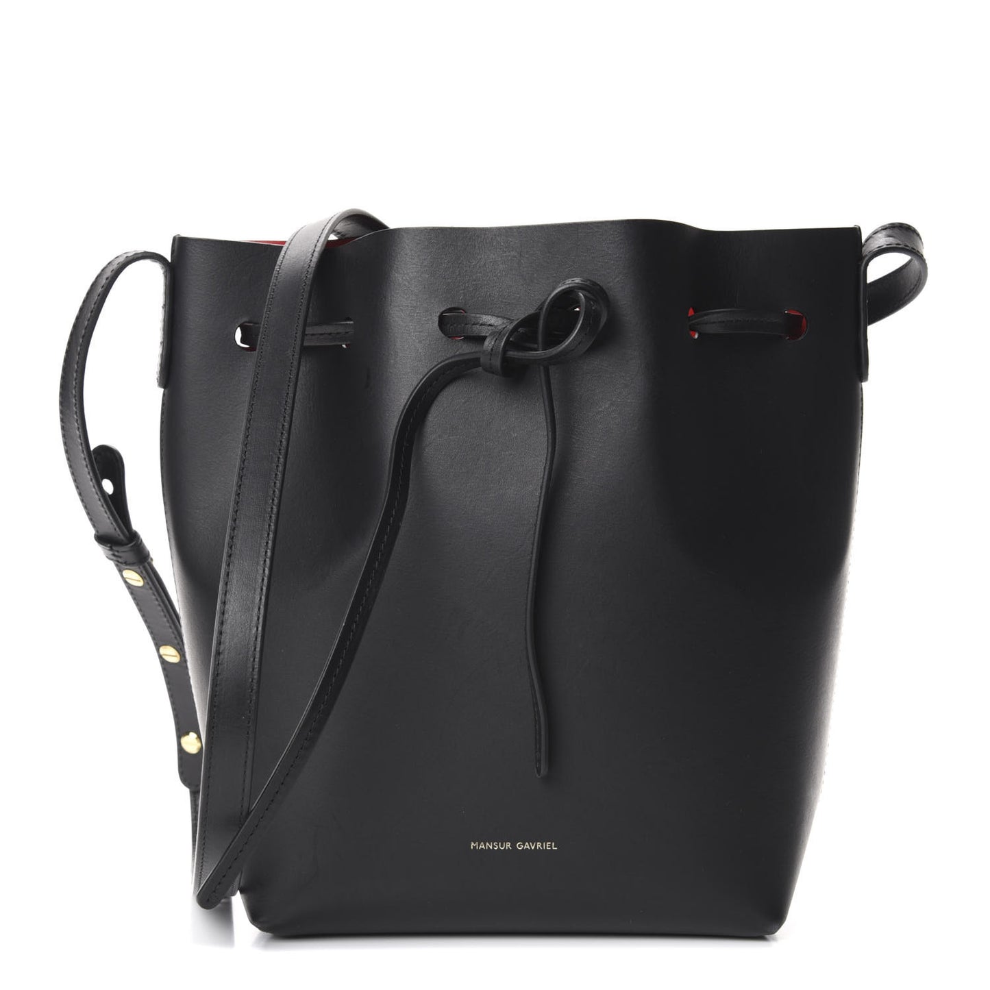 Calfskin Mini Bucket Bag Black Flamma
