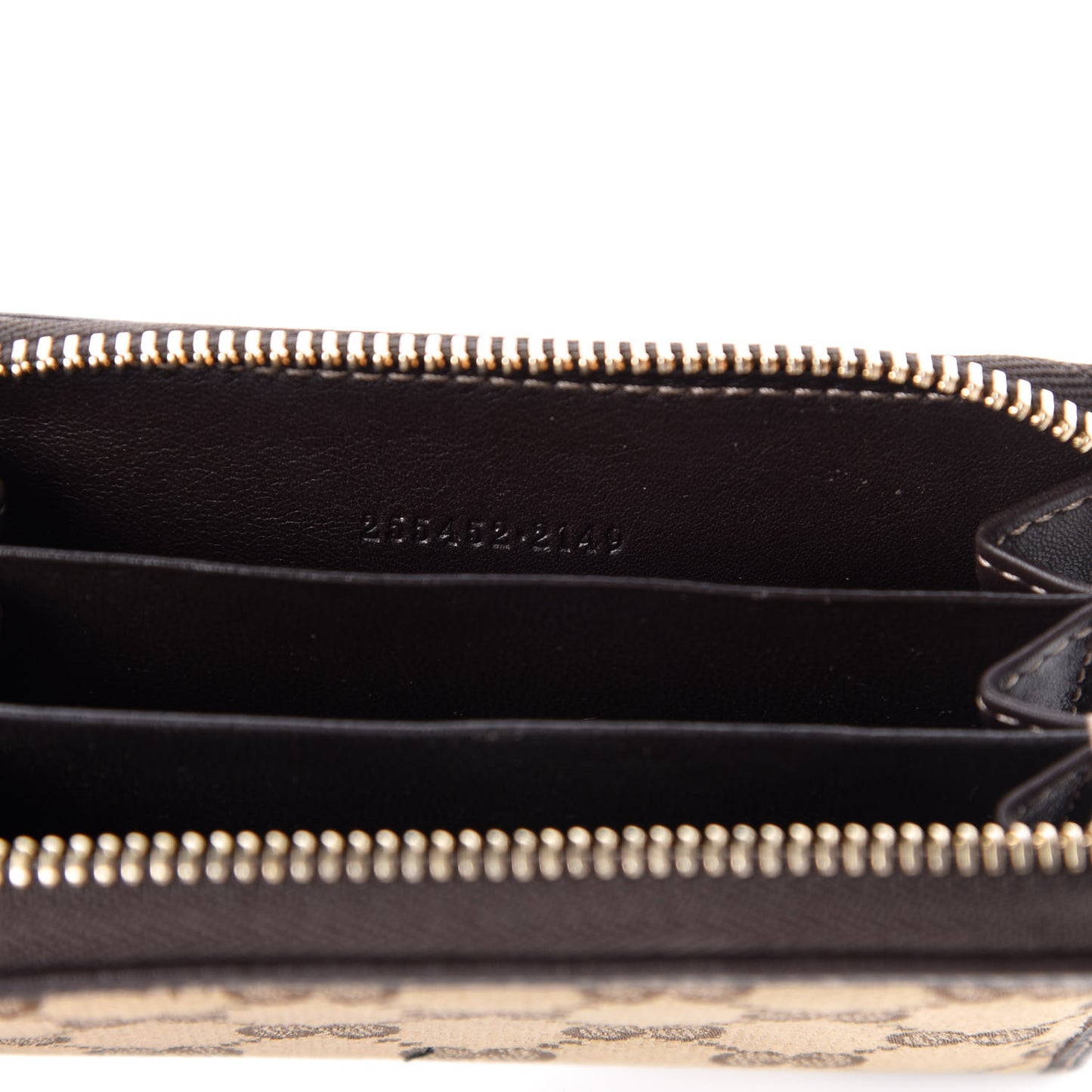 Monogram Zip Around Card Case Brown