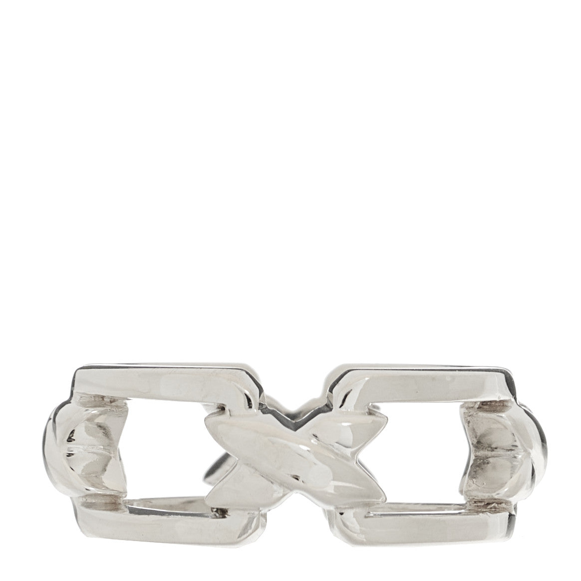Tiffany Sterling Silver X Open Band Ring 49 4.75 1 of 4