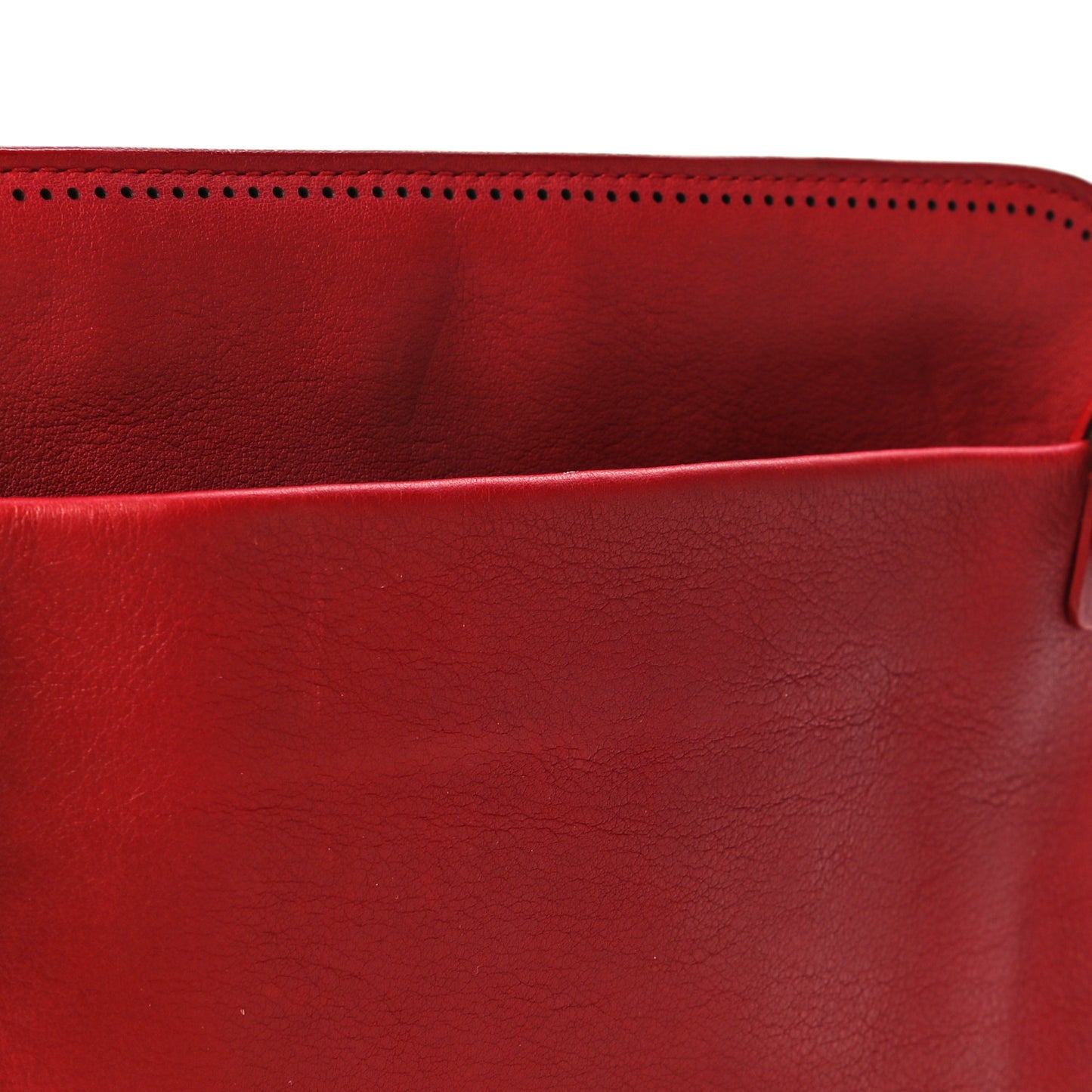 Veau Soyeux Perforated Blackout Hardware Reporter Rouge Groseille