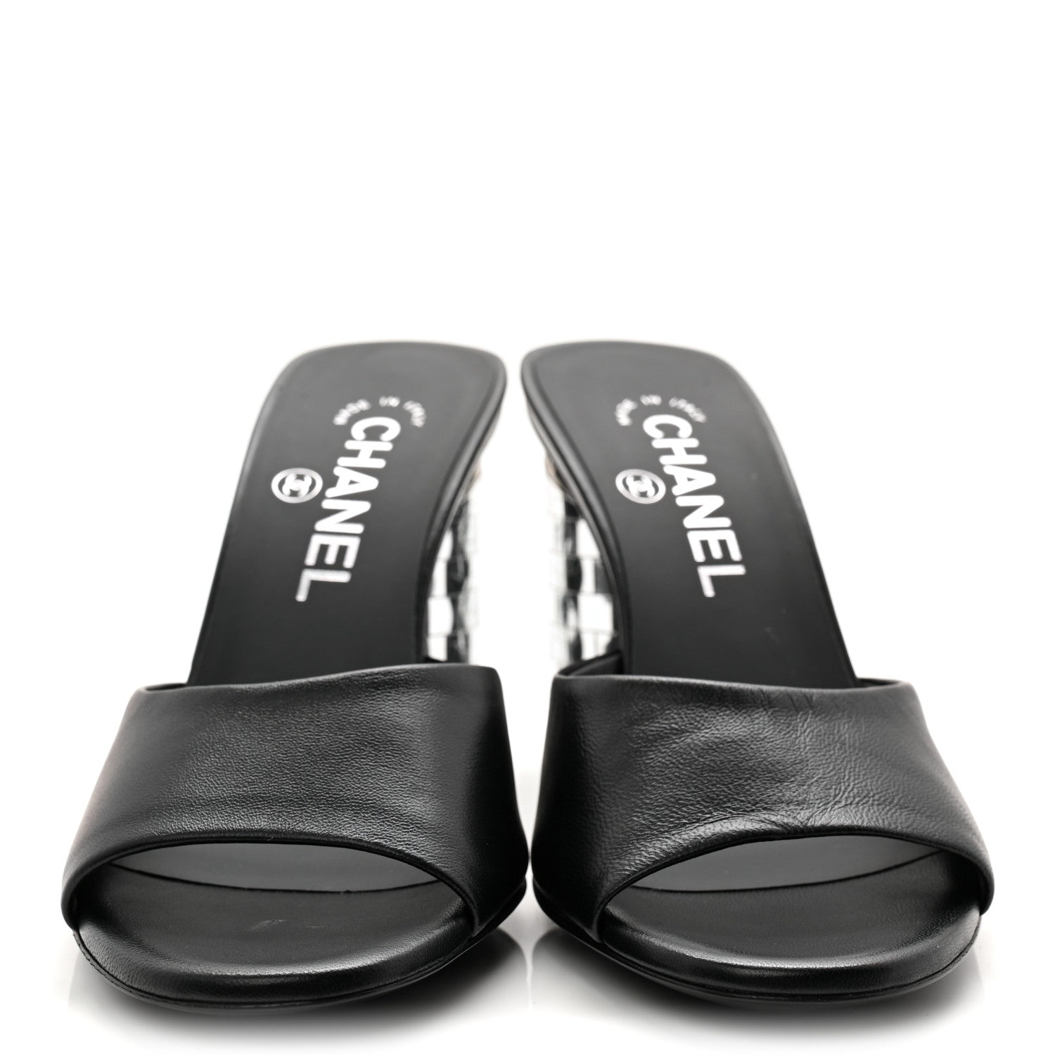 Chanel Lambskin Mirror Mules 35.5 Black 2 of 10