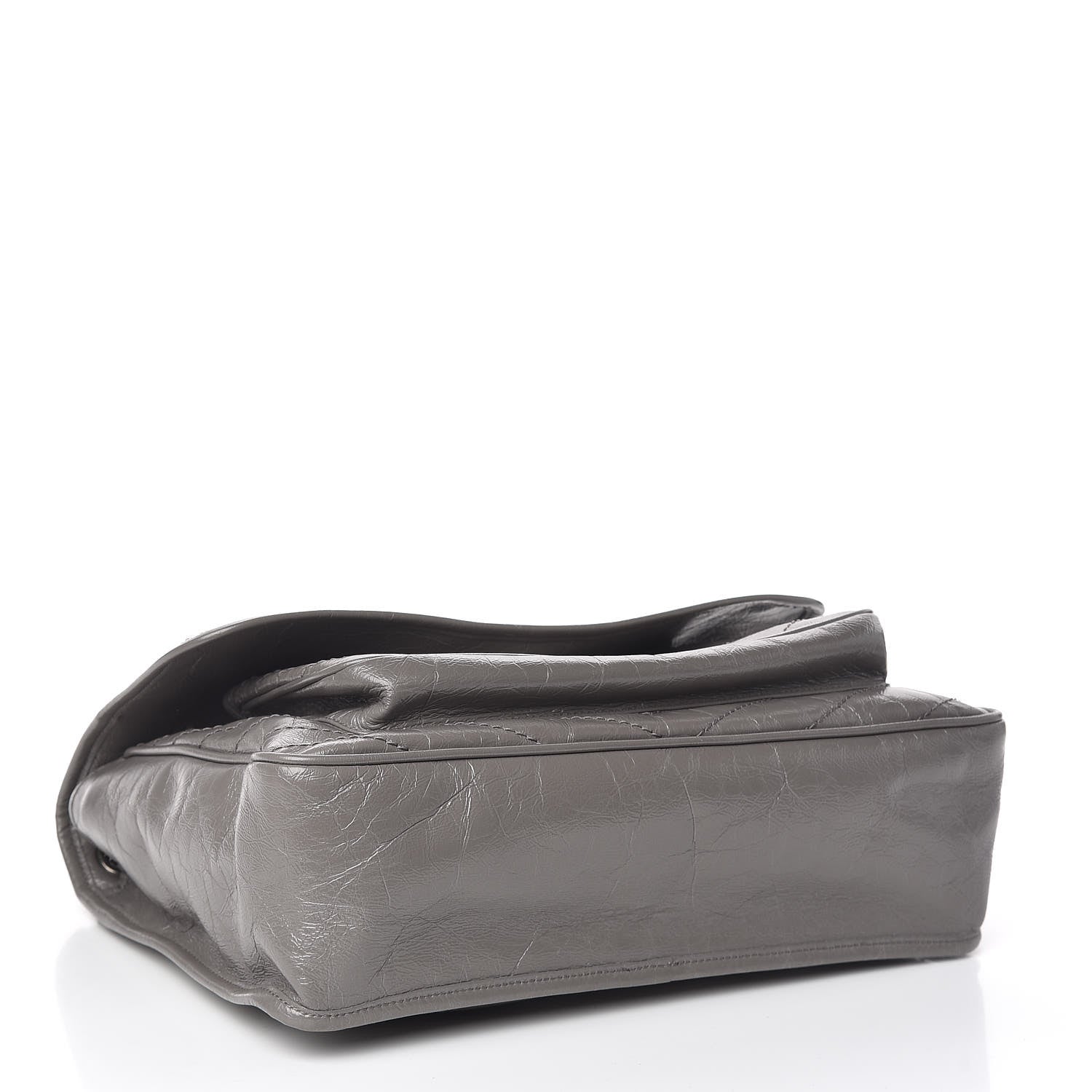 Saint Laurent Crinkled Calfskin Matelasse Monogram Large Niki Chain Satchel Fog 4 of 10
