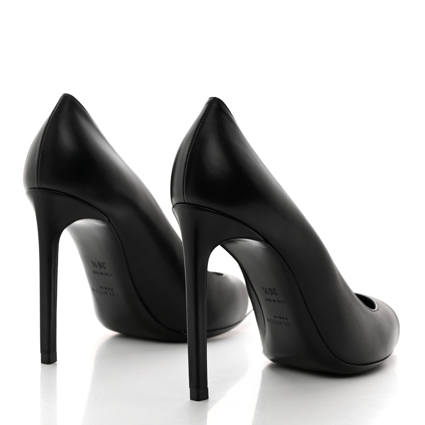 Calfskin Bi-Color Cap Toe 105 Pumps 36.5 Black Porcellana