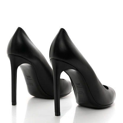 Saint Laurent Calfskin Bi-Color Cap Toe 105 Pumps 36.5 Black Porcellana 4 of 9