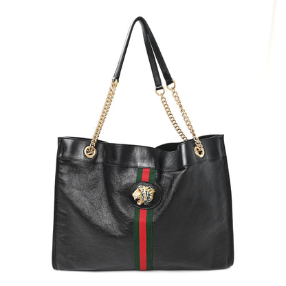 Gucci Calfskin Large Rajah Chain Tote Black 1 of 14
