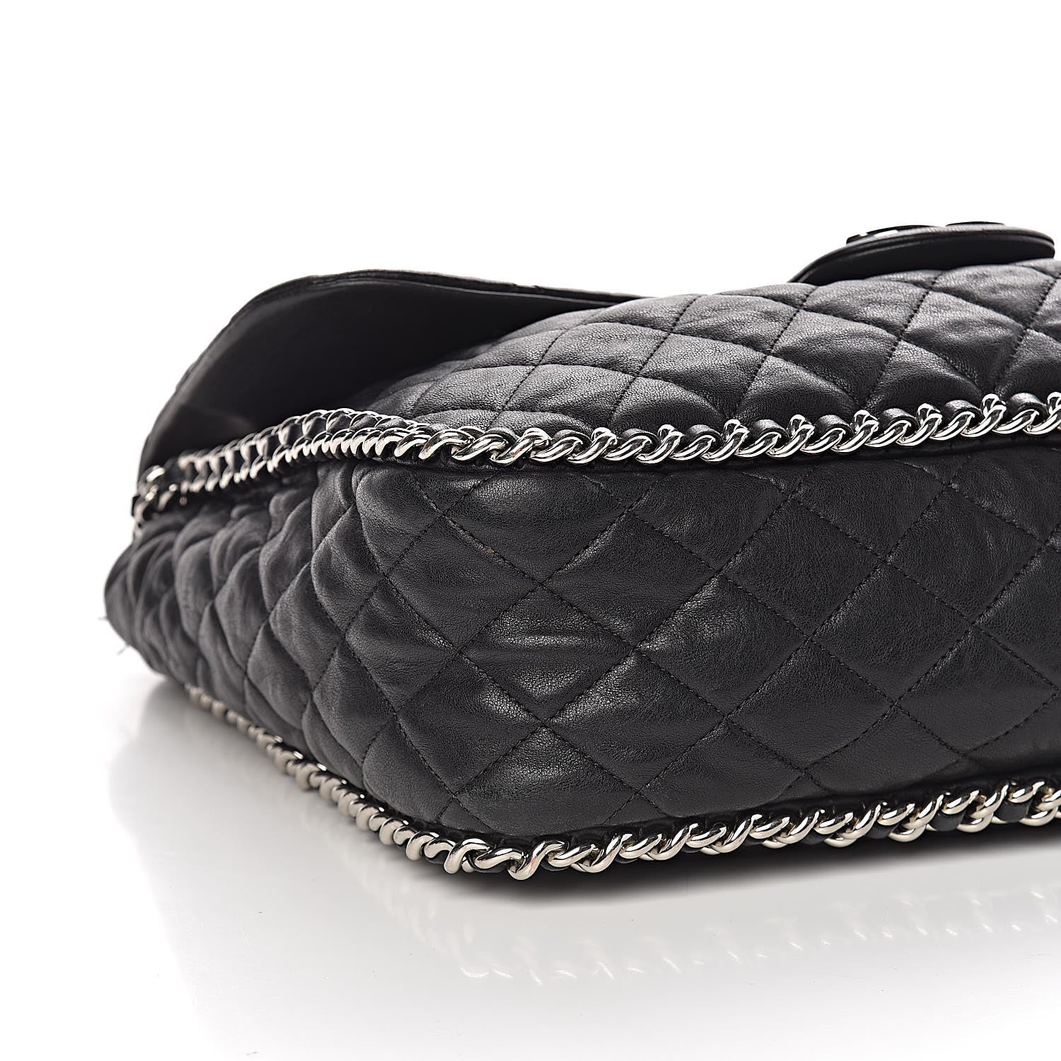 Chanel Washed Lambskin Quilted Maxi Chain Around Flap Black 20 of 20