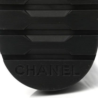 Chanel Shiny Lambskin Quilted Lace Up Combat Boots 38.5 Black 6 of 10