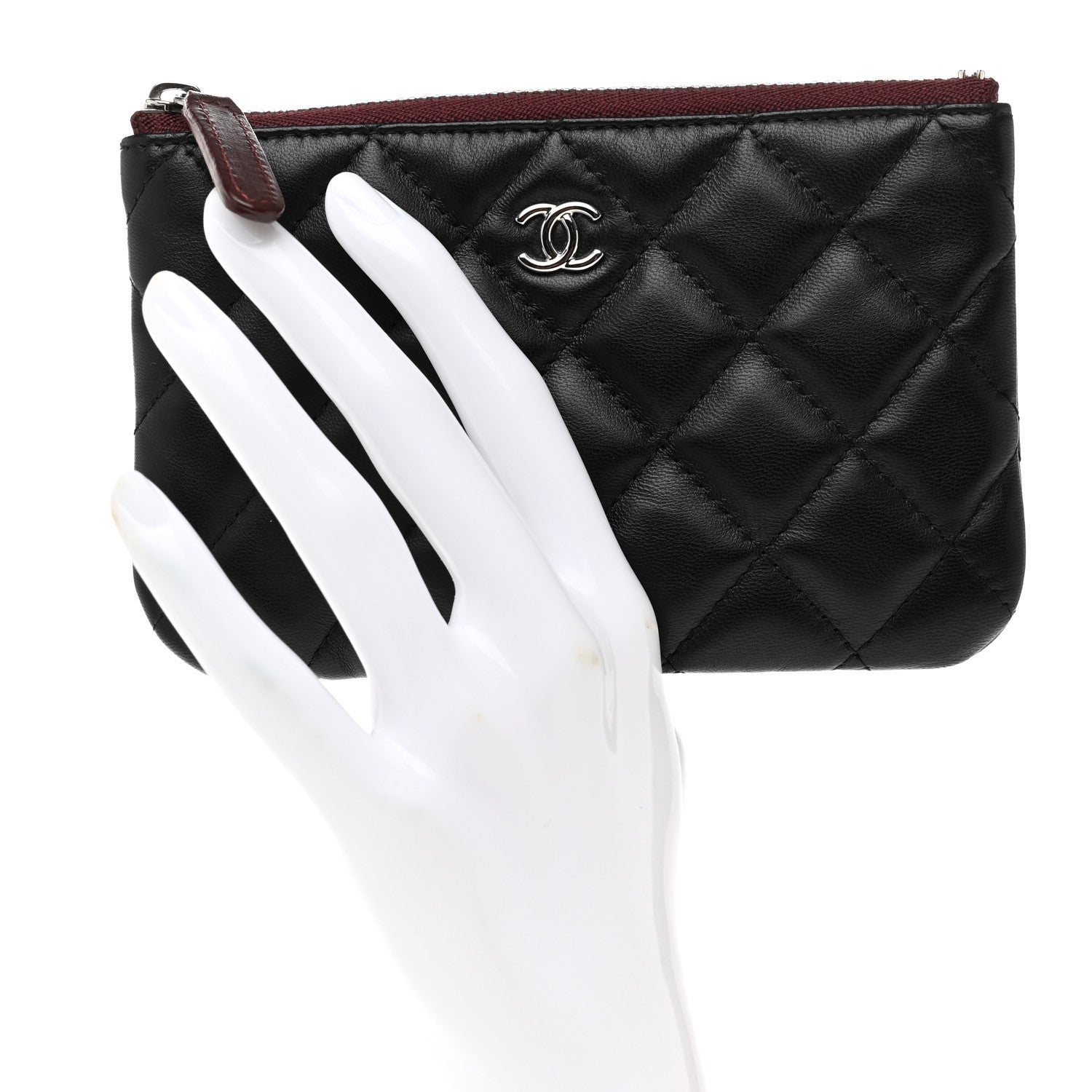 Chanel Lambskin Quilted Small Cosmetic Case Black 2 of 8