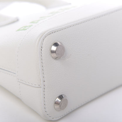 Balenciaga Grained Calfskin Logo XXS Ville Top Handle Bag White Light Green 6 of 11