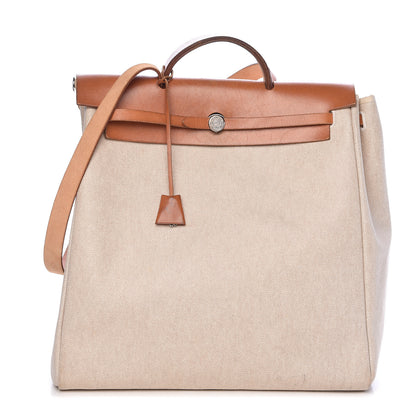 Hermes Toile Vache Calfskin Herbag 39 MM Natural 1 of 14