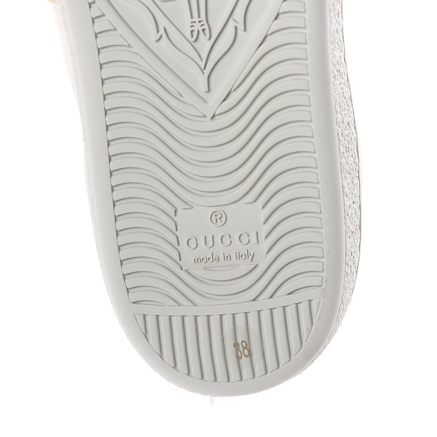 Gucci Calfskin Stripe Womens New Ace Sneakers 38 New Mystic White Ecru Red Flame 6 of 7