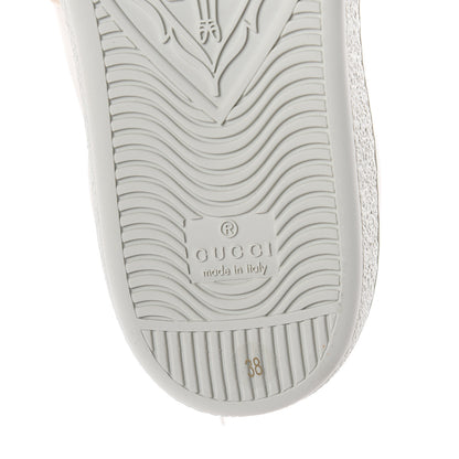 Gucci Calfskin Stripe Womens New Ace Sneakers 38 New Mystic White Ecru Red Flame 6 of 7