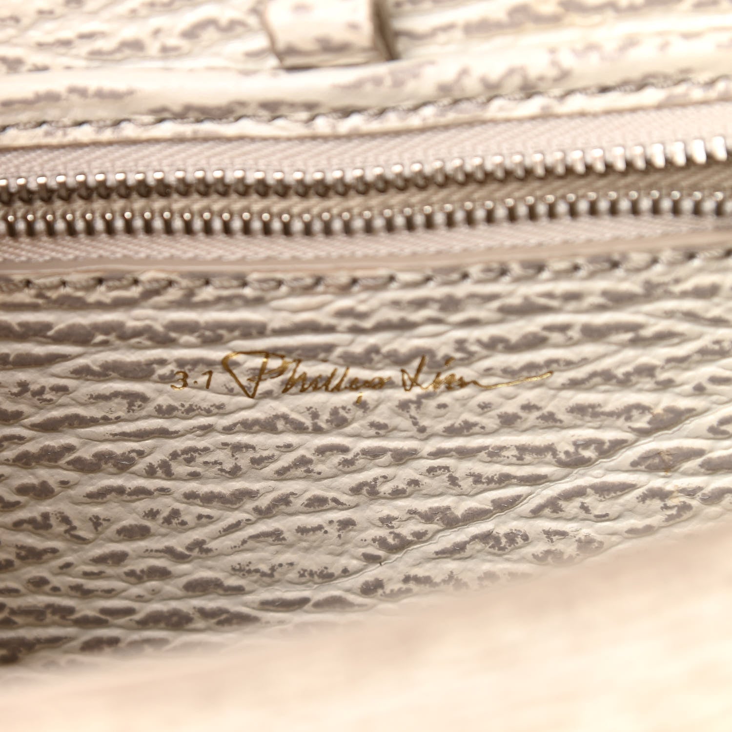 3.1 Phillip Lim Shark Embossed Textured Calfskin Mini Pashli Satchel Ivory Dove 6 of 10