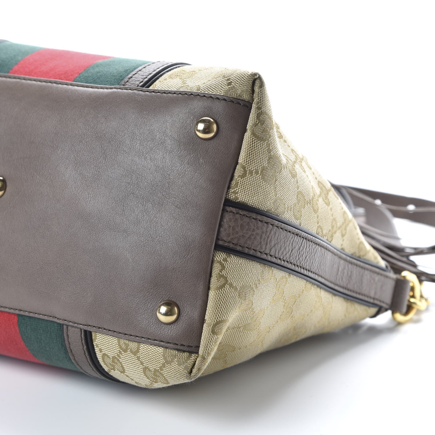 Gucci Monogram Web Rania Top Handle Bag Brown 6 of 9