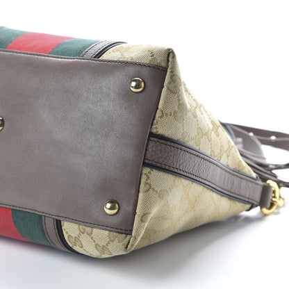 Gucci Monogram Web Rania Top Handle Bag Brown 6 of 9