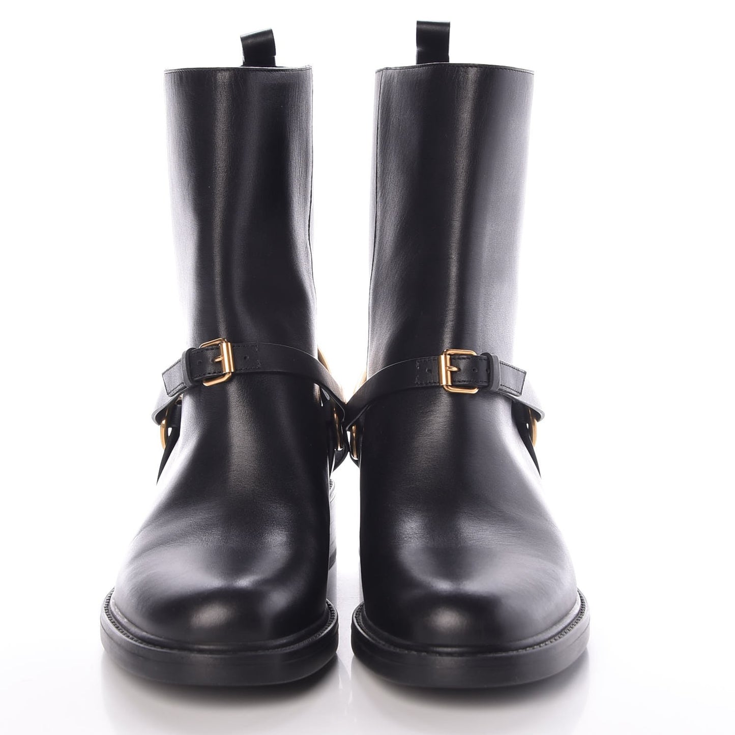 Calfskin Tess Horsebit Ankle Boots 36.5 Black