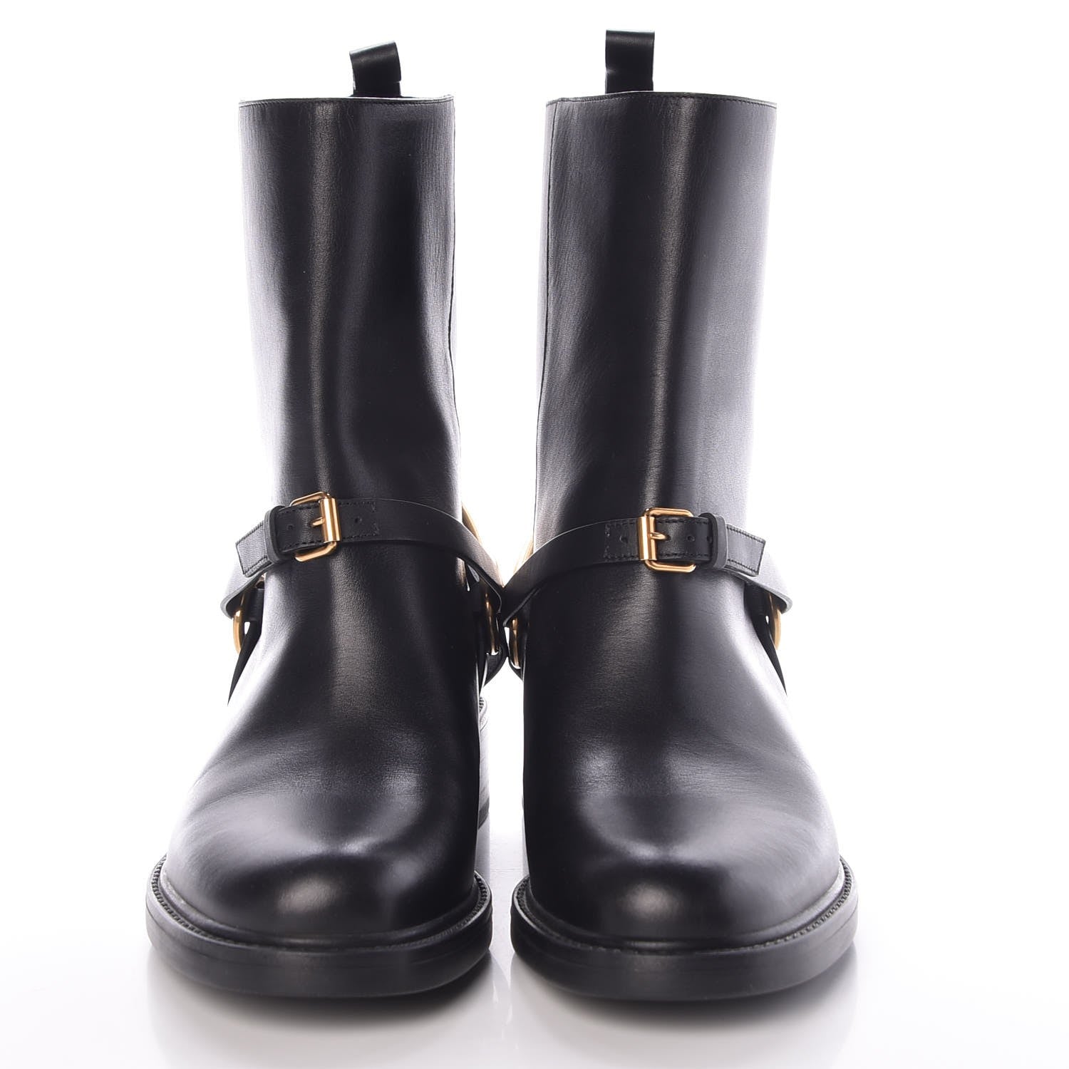 Gucci Calfskin Tess Horsebit Ankle Boots 36.5 Black 2 of 7