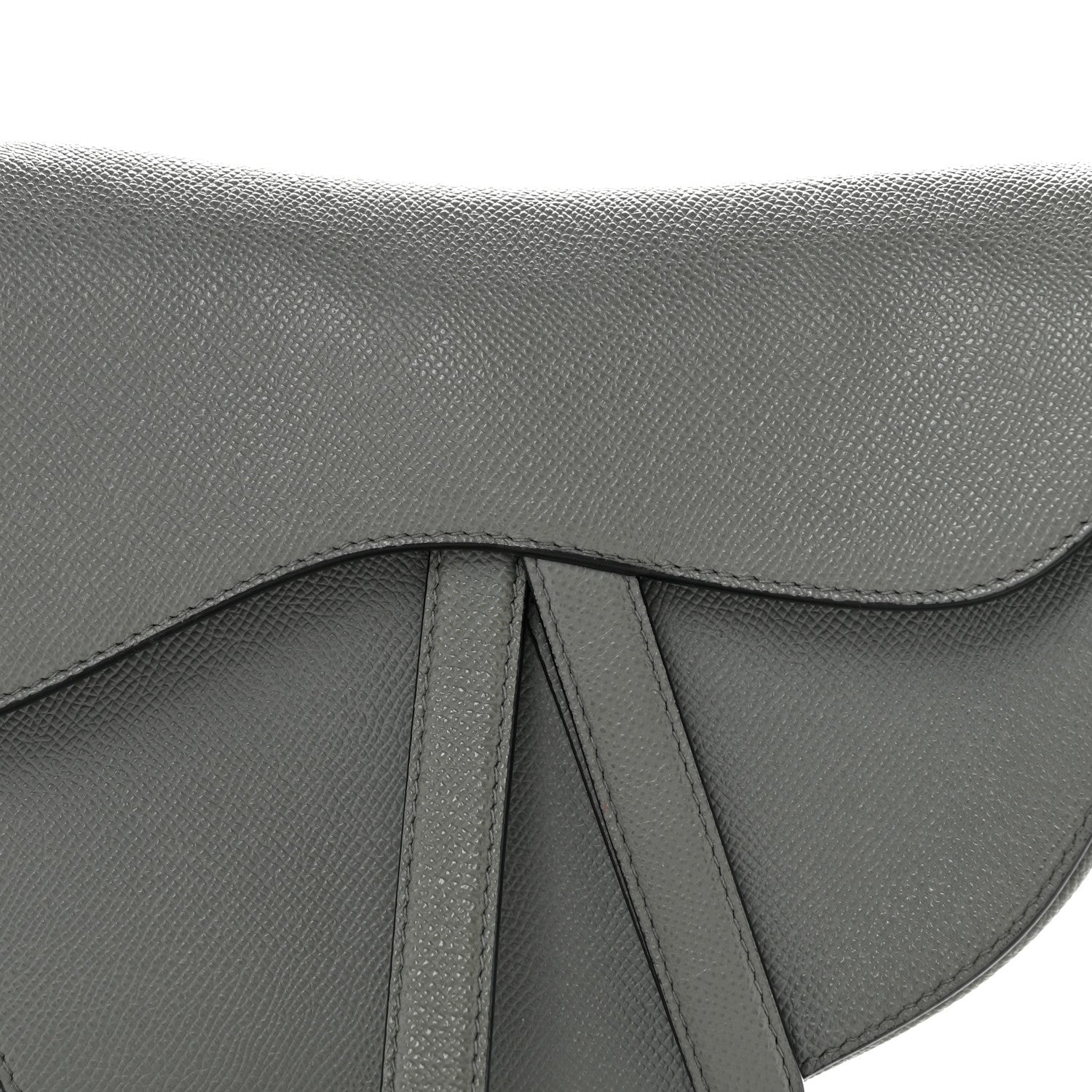 Christian Dior Grained Calfskin Saddle Bag Grey 8 of 12