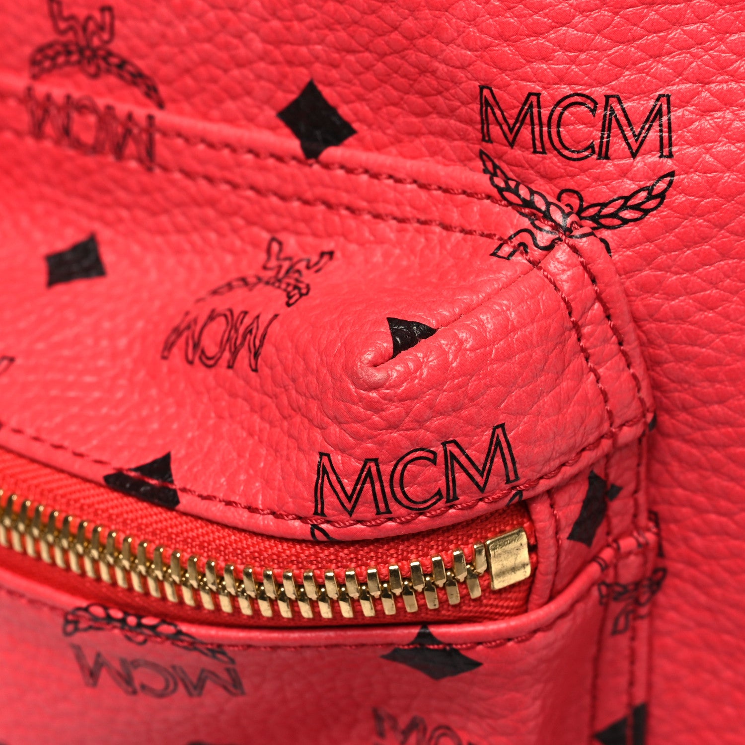 MCM Visetos Medium Side Studs Stark Backpack Corail 10 of 11