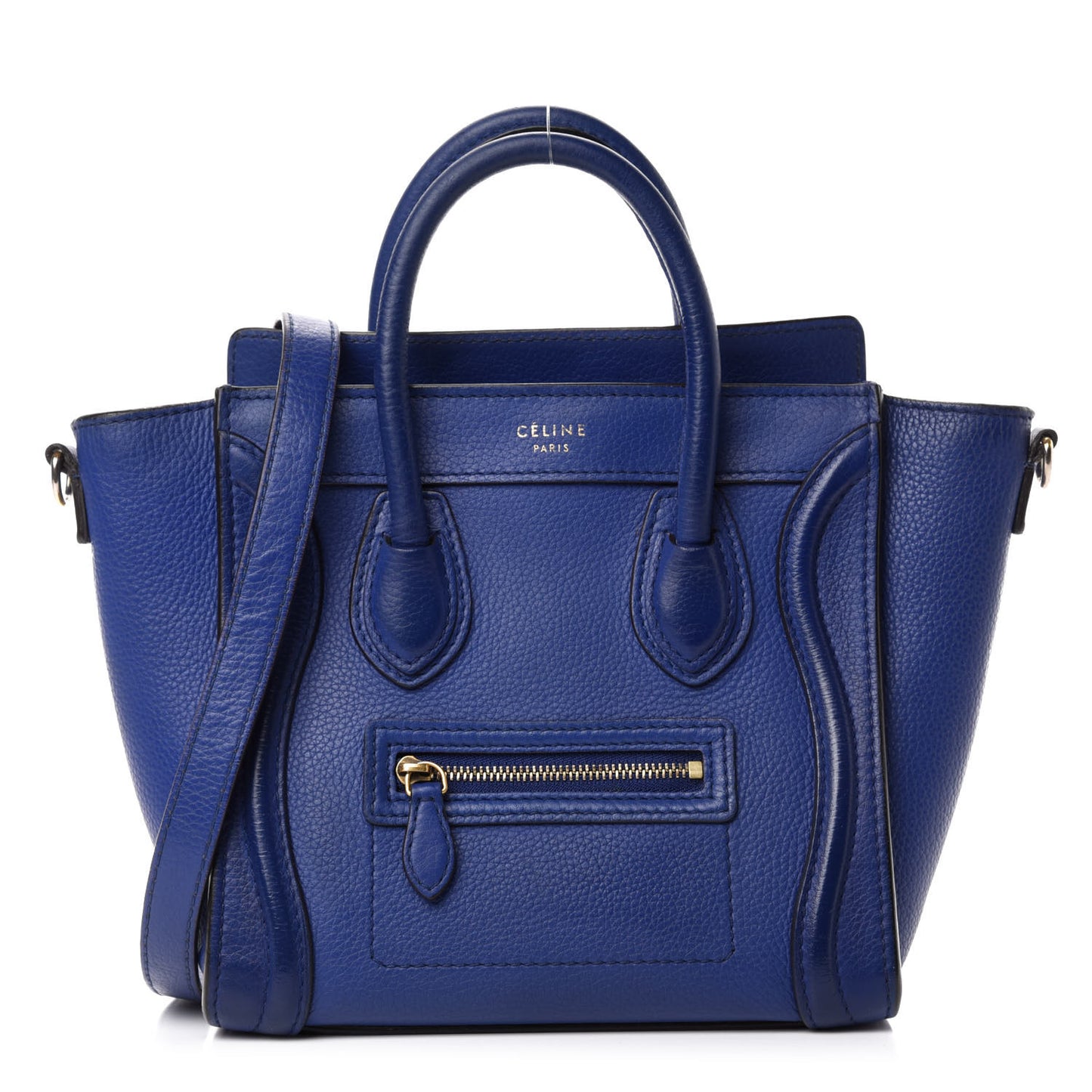 Drummed Calfskin Nano Luggage Indigo