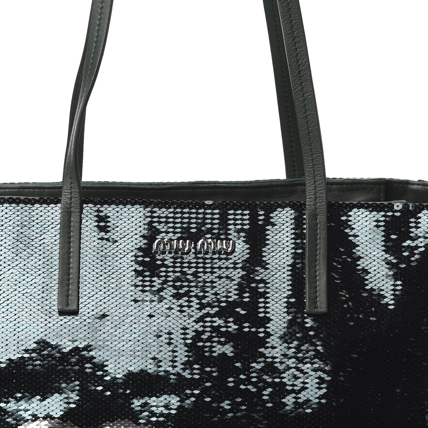 Paillettes Sequin Logo Tote Smeraldo Argent