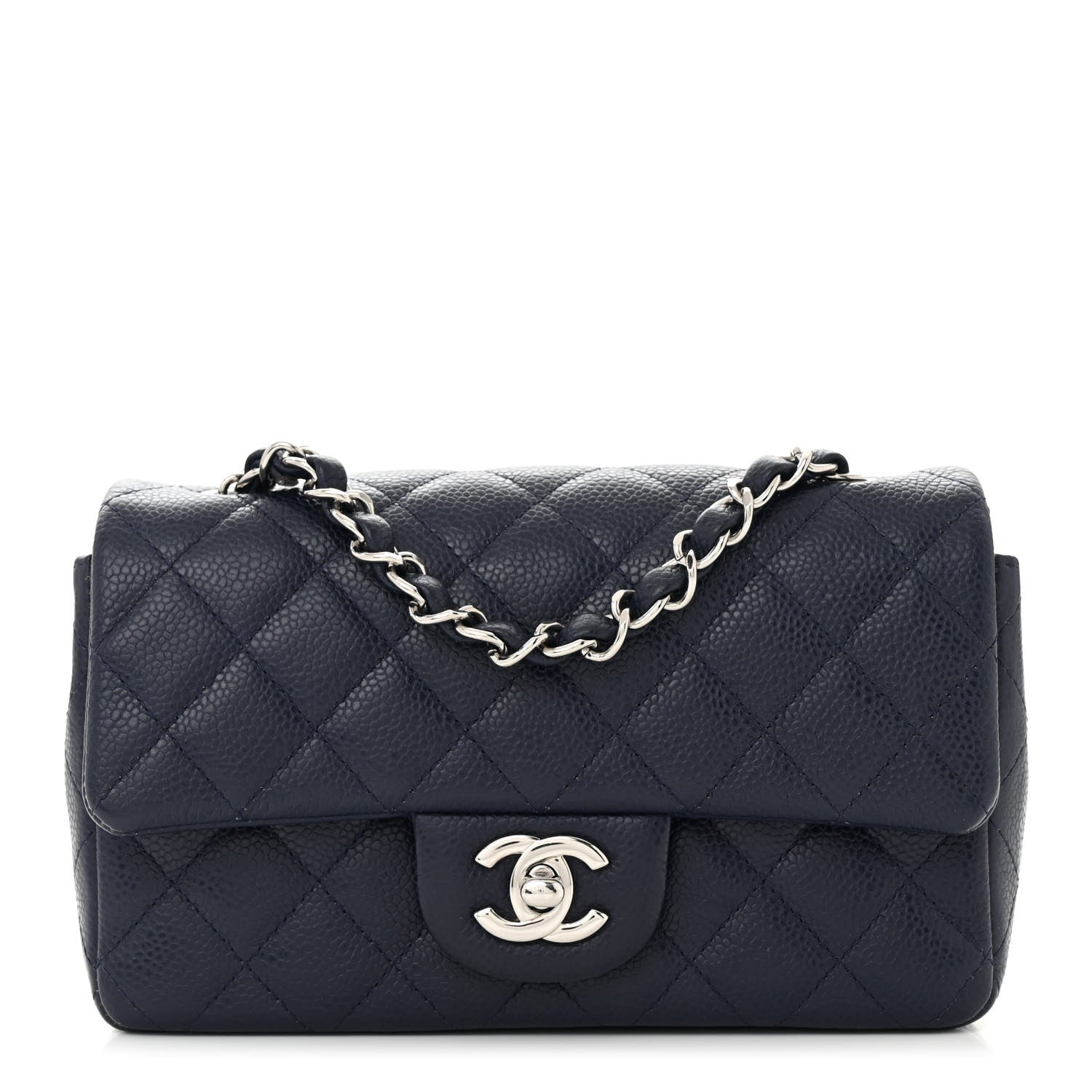 Chanel Caviar Quilted Mini Rectangular Flap Navy 1 of 10