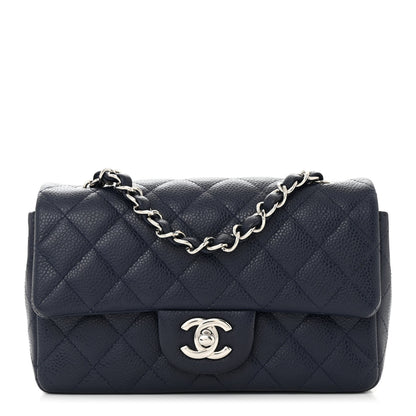 Chanel Caviar Quilted Mini Rectangular Flap Navy 1 of 10