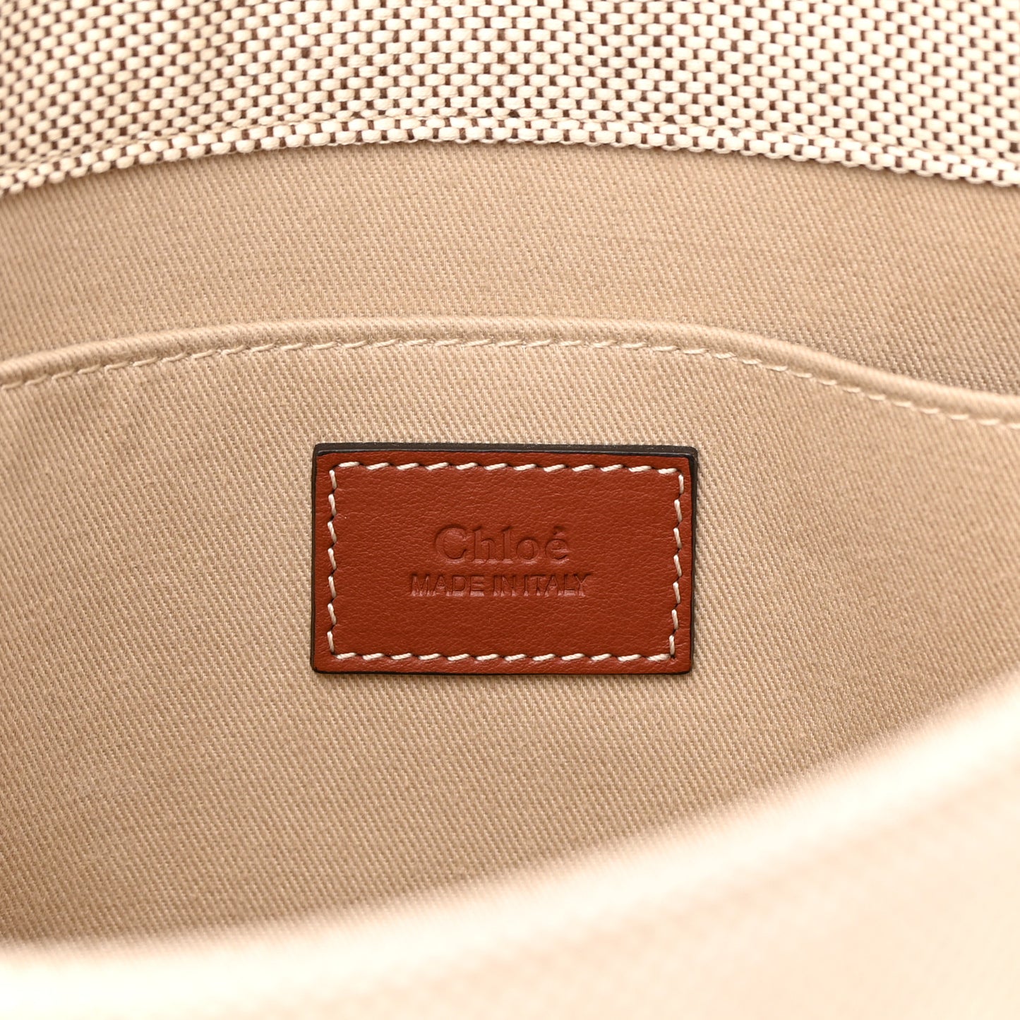 Cotton Calfskin Medium Woody Ribbon Tote White Brown