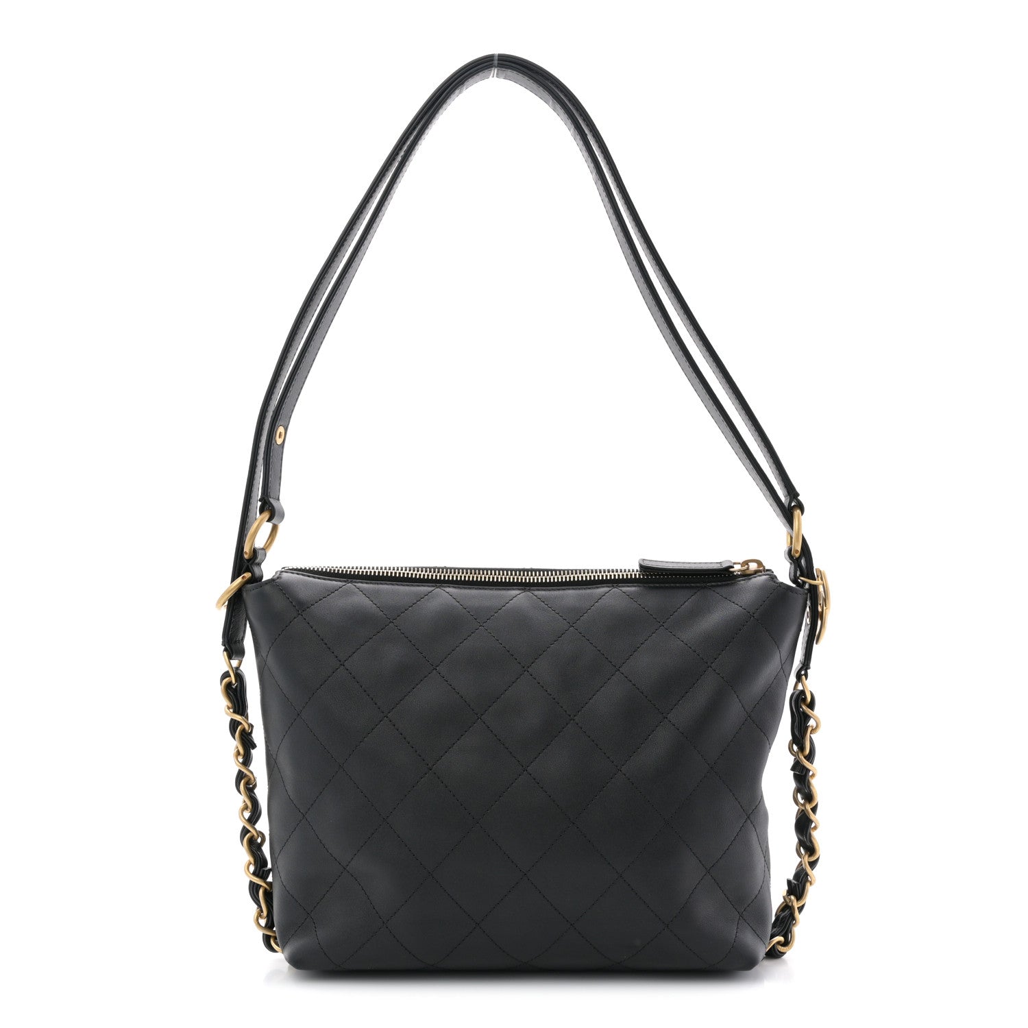 Chanel Calfskin Quilted Convertible CC Chain Hobo Black 2 of 19