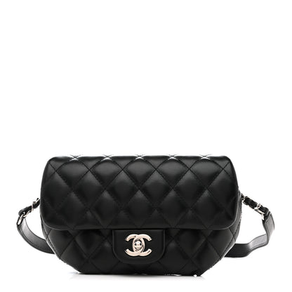 Chanel Calfskin Quilted CC Uniform Flap Belt Bag Black 1 of 15