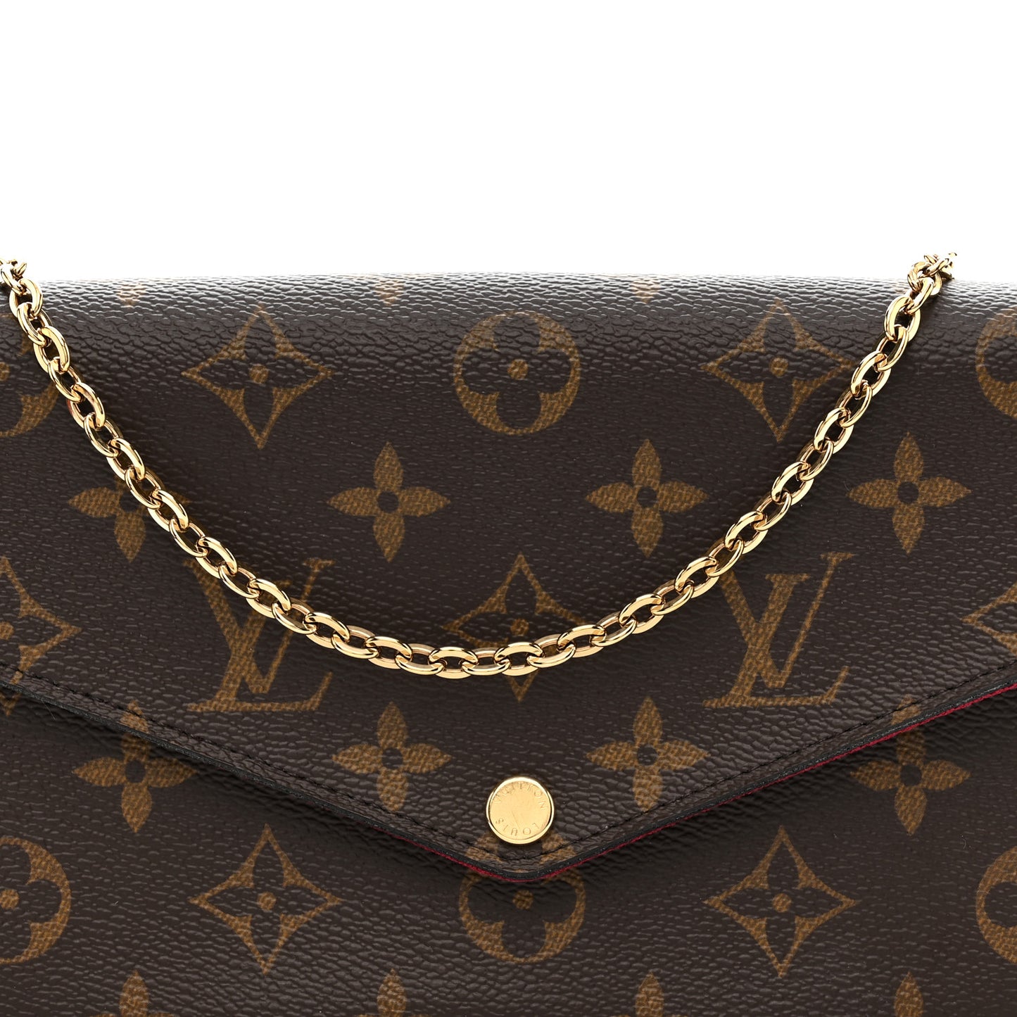 Monogram Pochette Felicie Chain Wallet Fuchsia