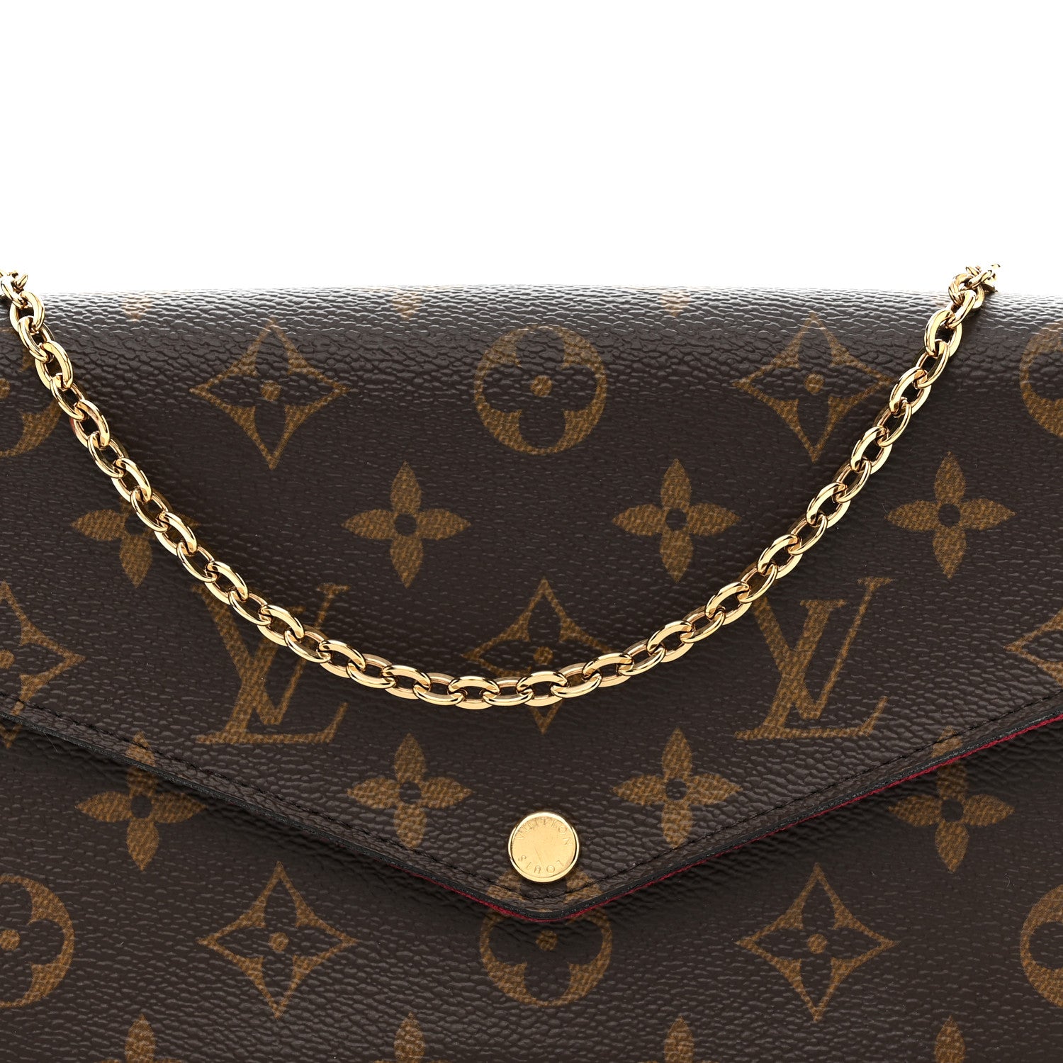 Louis Vuitton Monogram Pochette Felicie Chain Wallet Fuchsia 9 of 13