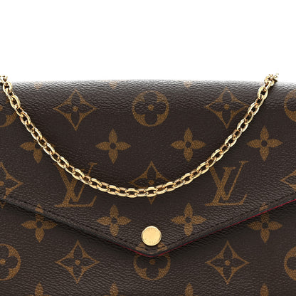 Louis Vuitton Monogram Pochette Felicie Chain Wallet Fuchsia 9 of 13