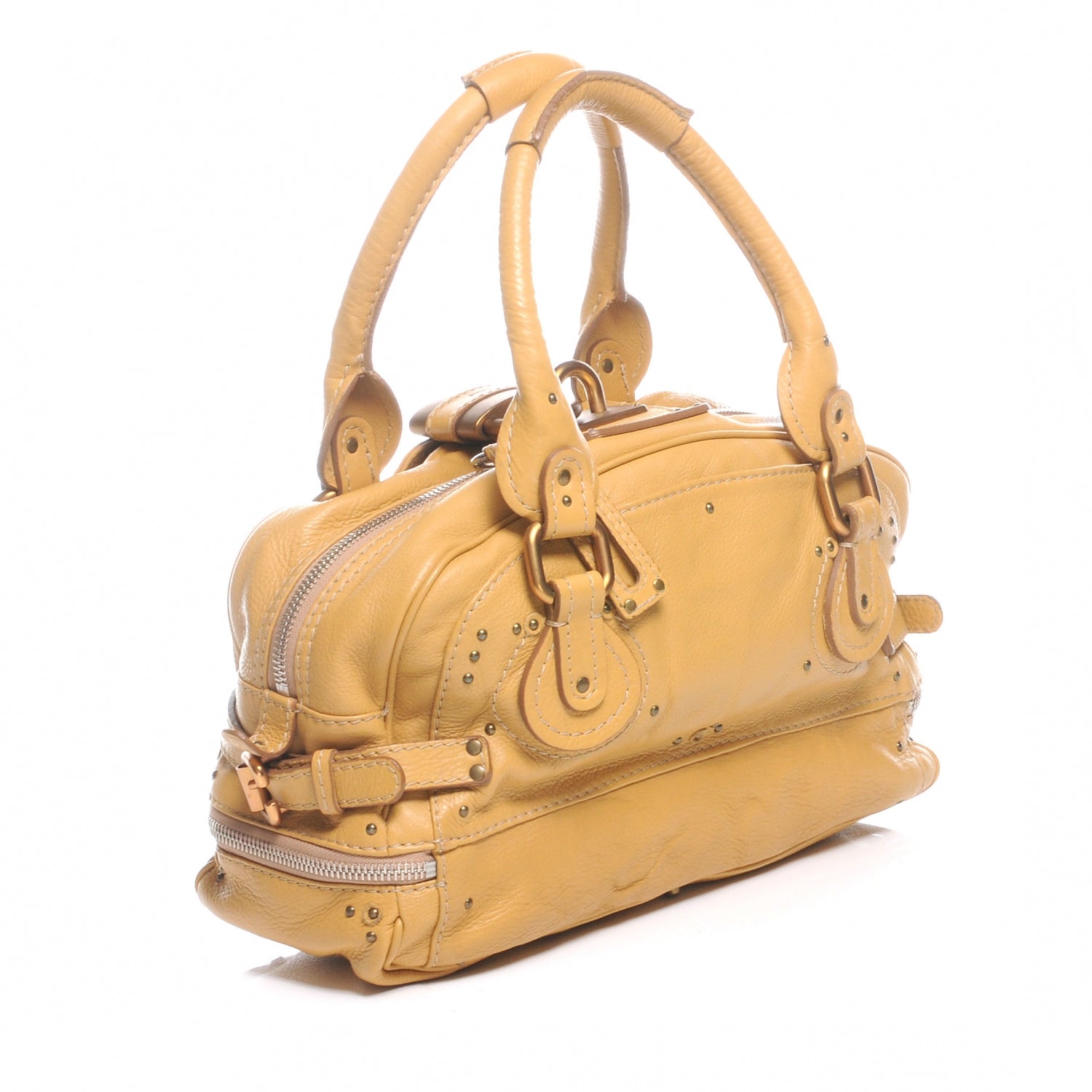 Chloe Leather Paddington Double Zipped Bowler Tan 3 of 8