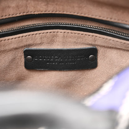 Bottega Veneta Nappa Diagonal Stripe Boston Lavender Black Multi 6 of 10