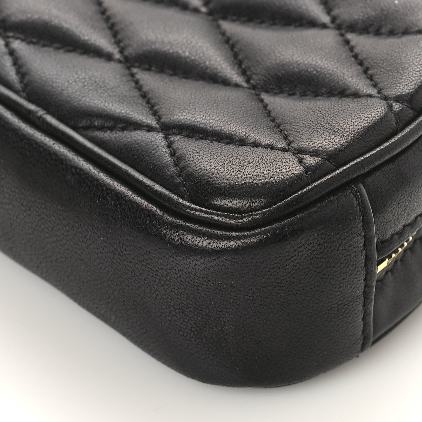 Lambskin Quilted Lolita Cosmetic Pouch Black