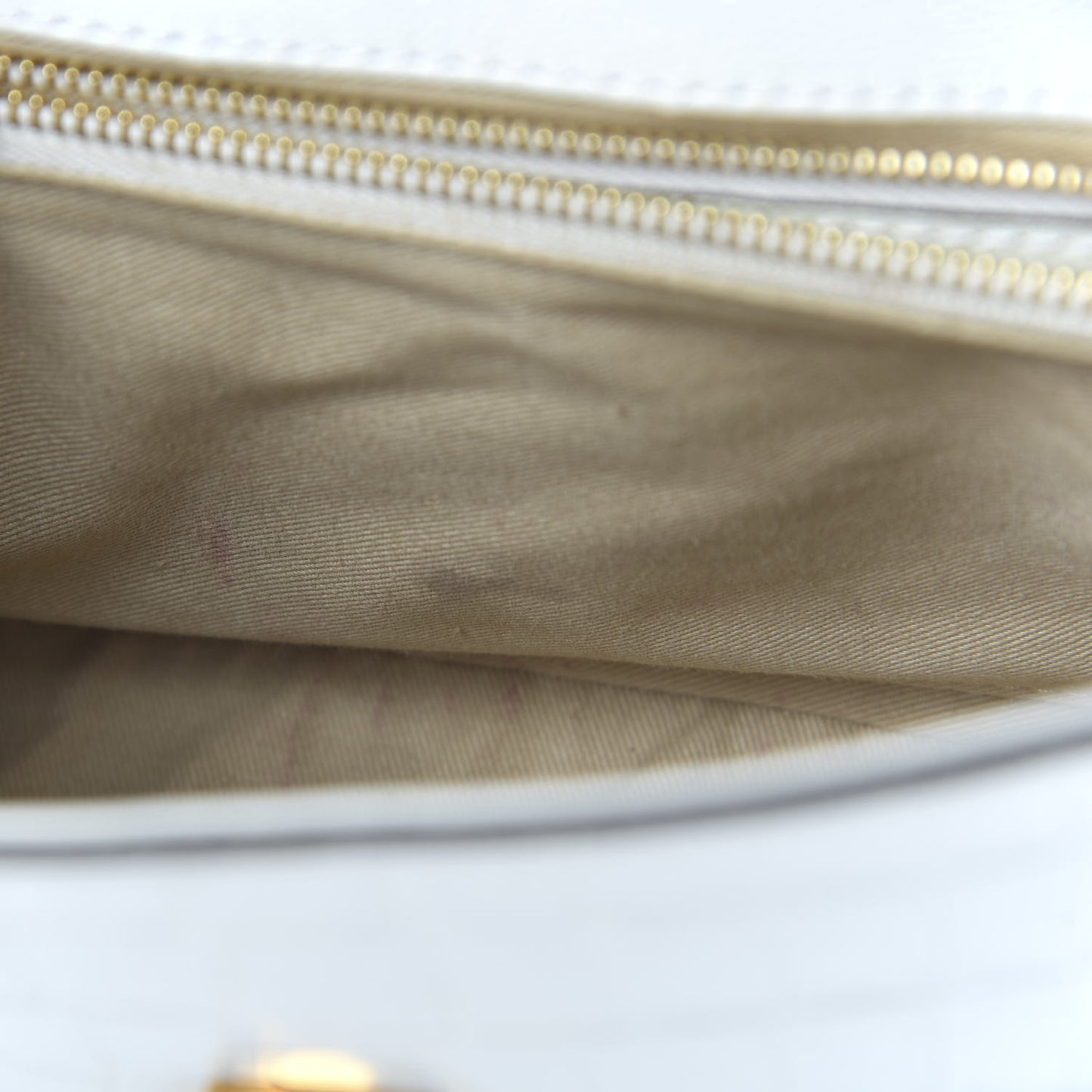 Calfskin Crocodile Embossed Small C Double Carry Brilliant White