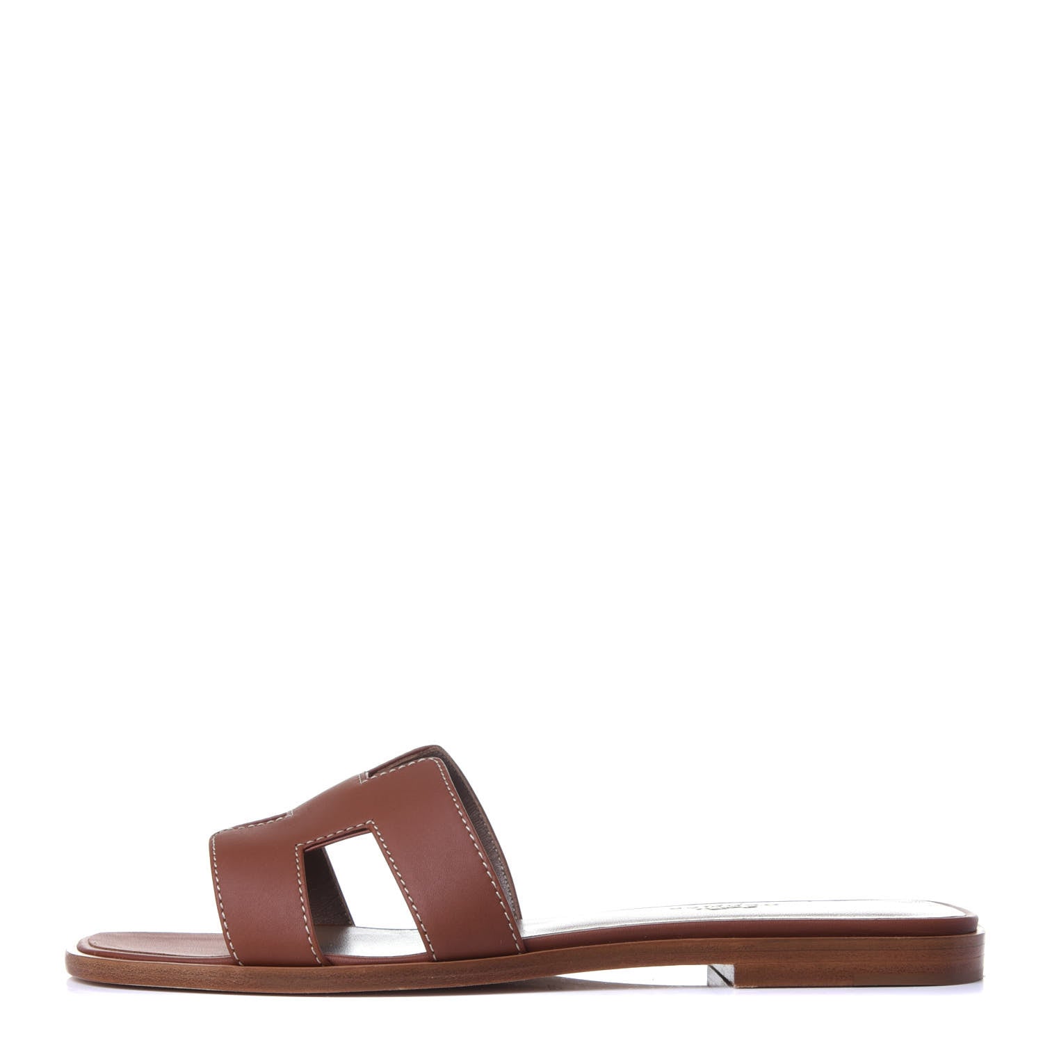 Hermes Box Calfskin Oran Sandals 37 Gold 1 of 13