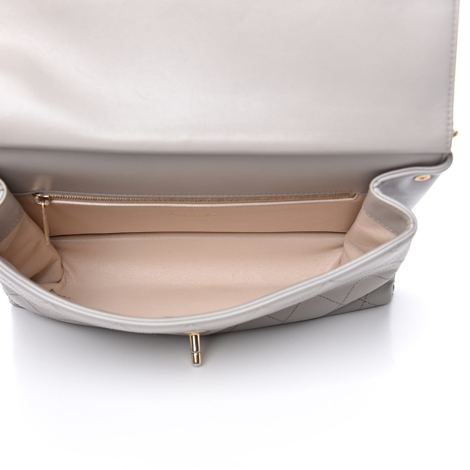 Chanel Lambskin Quilted Medium Coco Lux Flap Grey 5 of 14