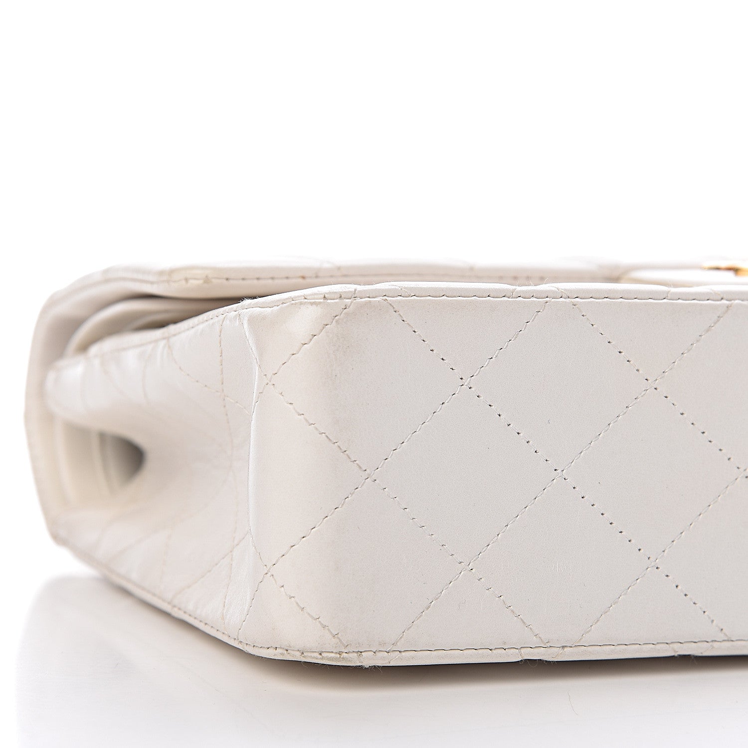 Chanel Lambskin Quilted Medium Double Flap White 11 of 17