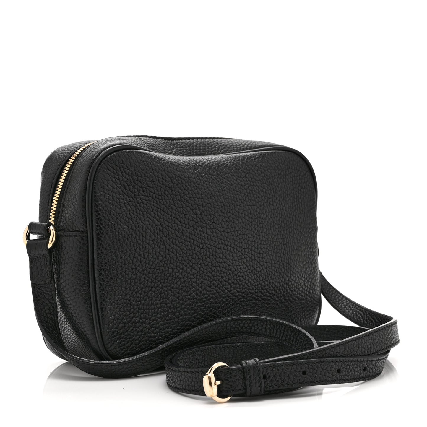 Pebbled Calfskin Small Soho Disco Bag Black