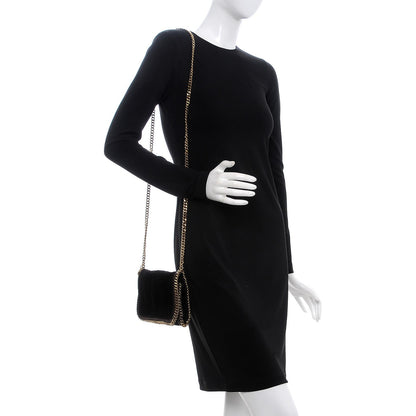 Stella McCartney Velvet Python Embossed Falabella Crossbody Bag Bronze 3 of 8