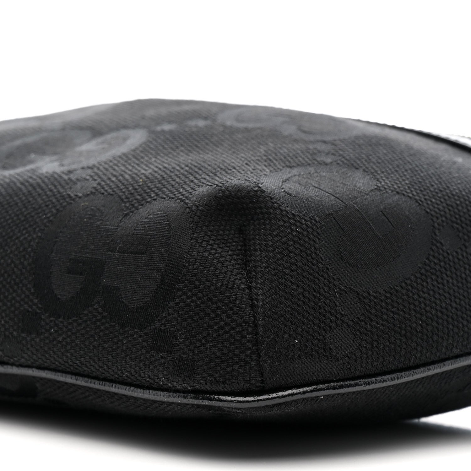 Gucci Monogram Jumbo GG Textured Dollar Calfskin Web Belt Bag Black 10 of 12
