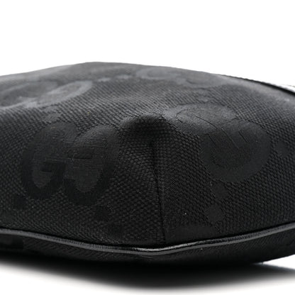 Gucci Monogram Jumbo GG Textured Dollar Calfskin Web Belt Bag Black 10 of 12