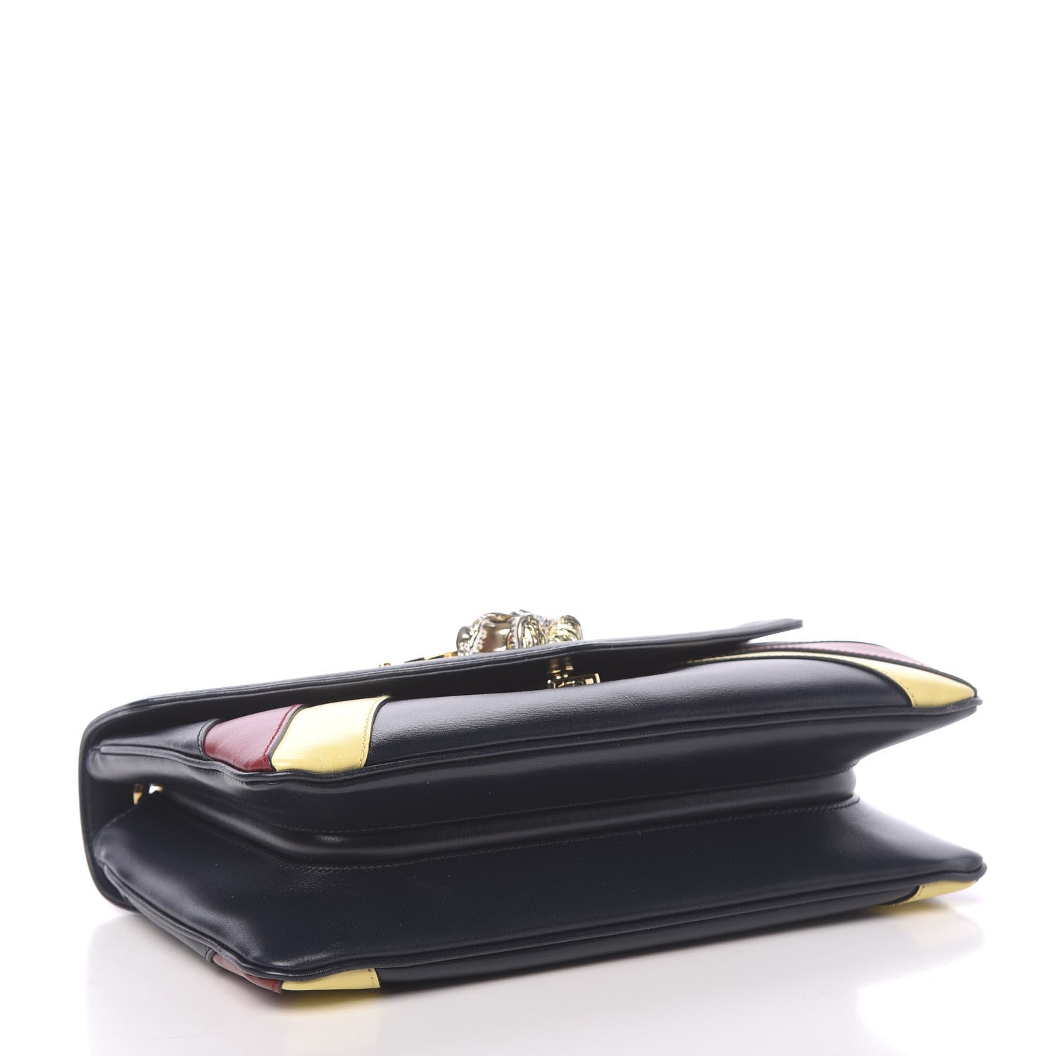 Gucci Vitello Palmellato Lux Crystal Medium Rajah Shoulder Bag Blue Romantic Cerise Butter Multicolor 4 of 11