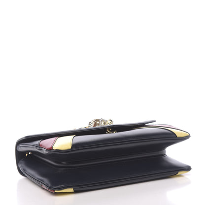Gucci Vitello Palmellato Lux Crystal Medium Rajah Shoulder Bag Blue Romantic Cerise Butter Multicolor 4 of 11