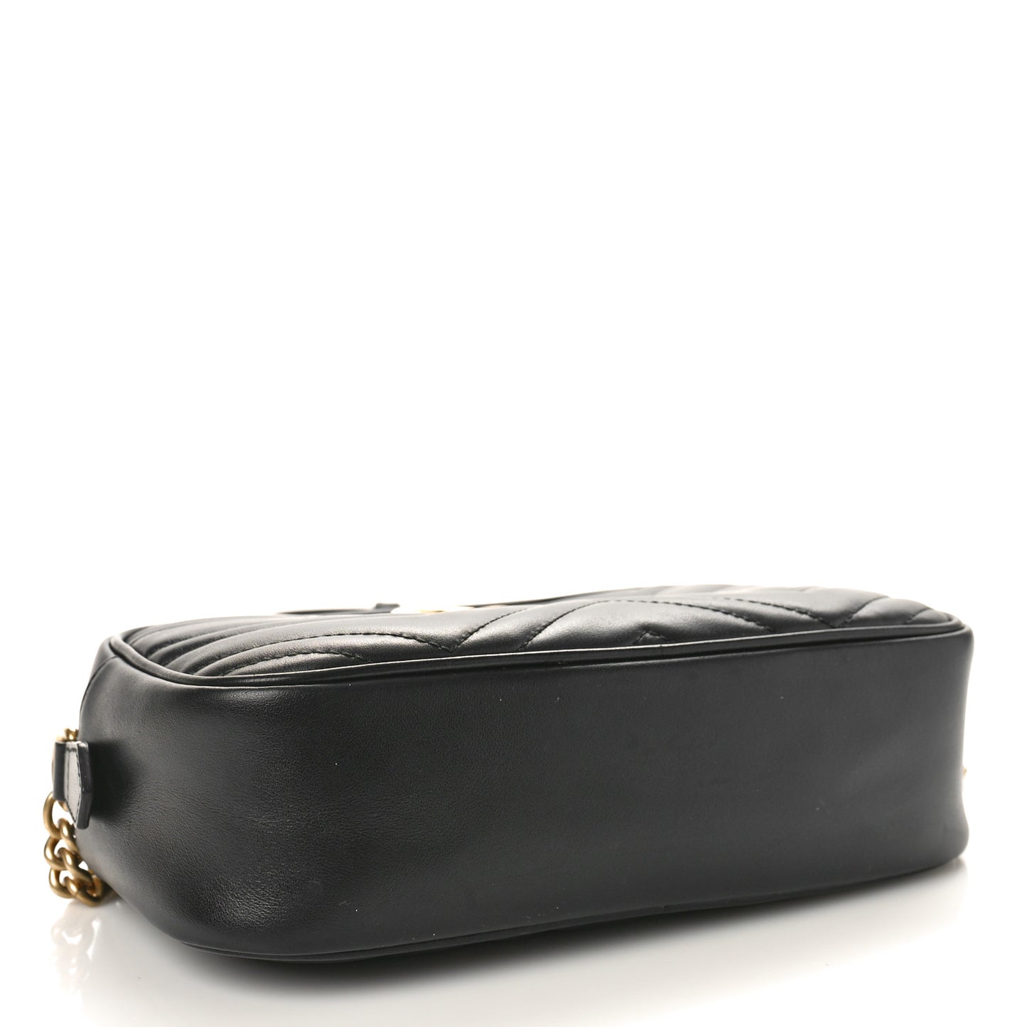 Calfskin Matelasse Small GG Marmont Chain Shoulder Bag Black