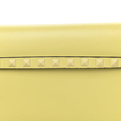 Valentino Garavani Nappa Monochrome Rockstud Wristlet Clutch Soft Yellow 12 of 14