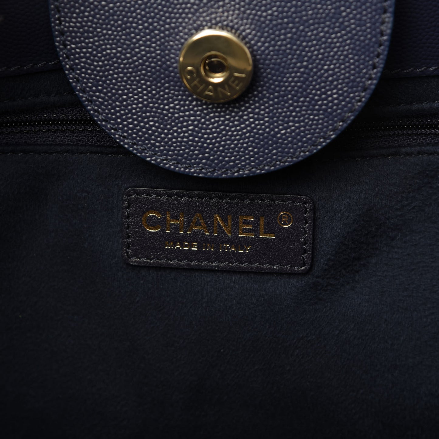 Caviar Small Studded Deauville Tote Navy
